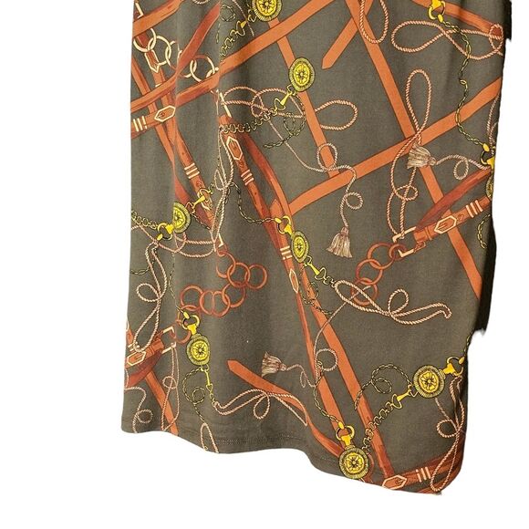 Talbots Cotton Equestrian Print Equestrian Print Shift Dress Size Mp - Picture 4 of 10